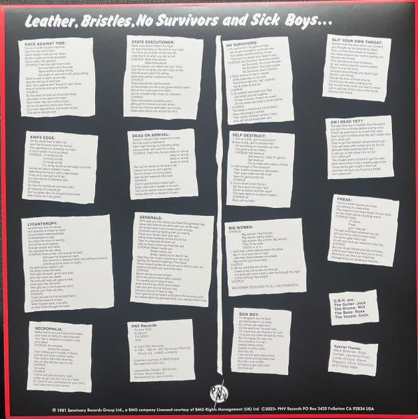 G.B.H. : Leather, Bristles, No Survivors And Sick Boys... (LP,Compilation,Reissue)