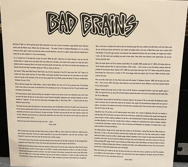 Bad Brains : Omega Sessions (12",33 ⅓ RPM,Single Sided,EP,Etched,Reissue,Remastered)