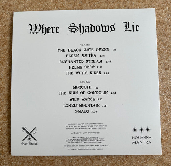 Jim Kirkwood : Where Shadows Lie (LP,Album,Limited Edition,Remastered)