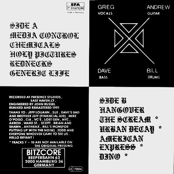 Reflex From Pain : Black And White (7", EP, RE, RM, Gre)