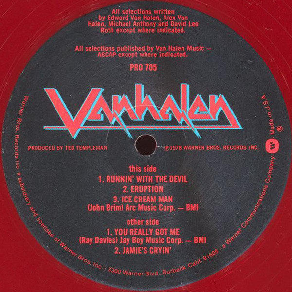 Van Halen : Runnin' With The Devil (12",33 ⅓ RPM,Promo)