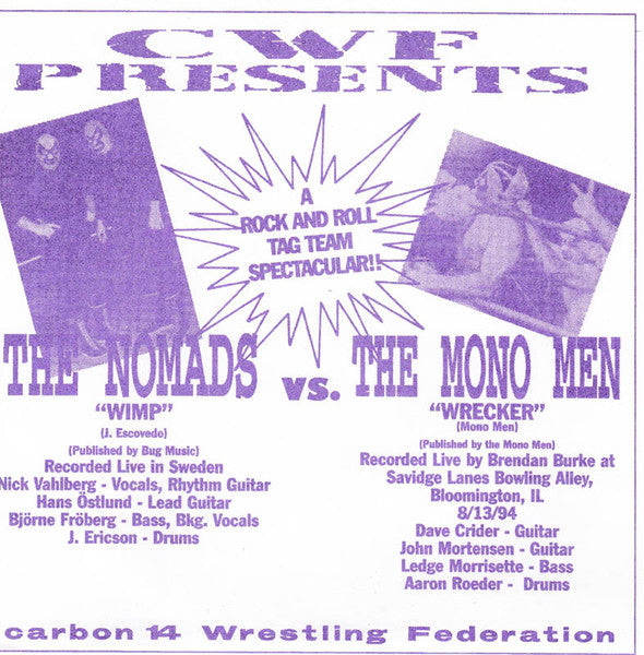Various : CWF Presents: A Rock And Roll Tag Team Spectacular!! (7",33 ⅓ RPM,Compilation)