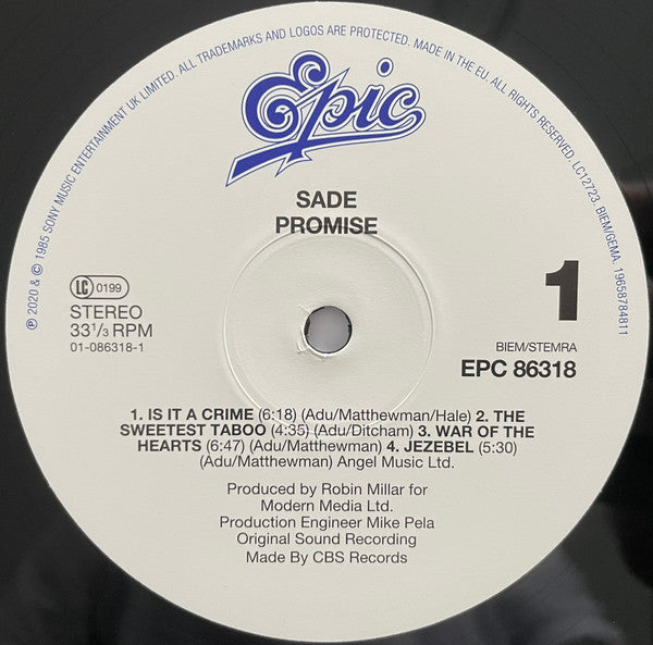Sade : Promise (LP,Album,Reissue,Remastered)