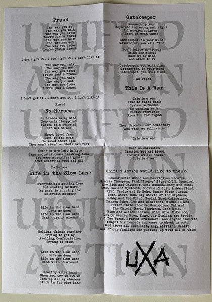 Unified Action : This Is a A War (7", Ltd, Whi)