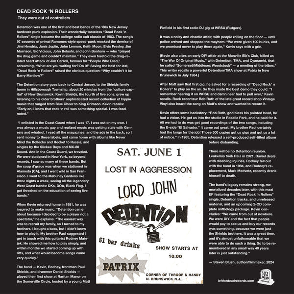 Detention (2) : Dead Rock 'N Rollers (12",45 RPM,Mini-Album,Deluxe Edition,Remastered,Stereo)