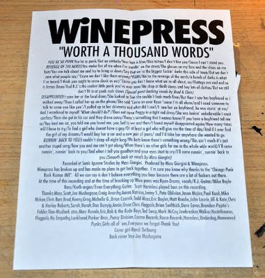 Winepress : Worth A Thousand Words (7",33 ⅓ RPM,EP)