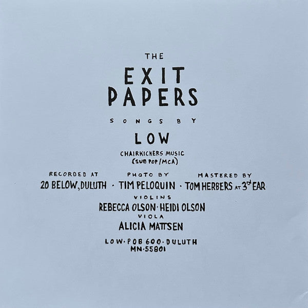 Low : The Exit Papers (A Soundtrack By Low) (LP, RE, Met)