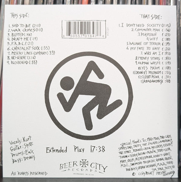 Dirty Rotten Imbeciles : Dirty Rotten EP (7", EP, RE)