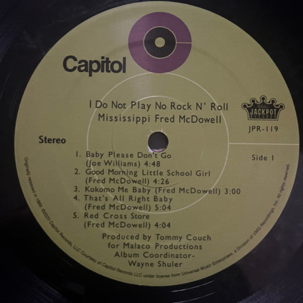 Mississippi Fred McDowell* : I Do Not Play No Rock 'N' Roll (LP, Album, RE, Mid)