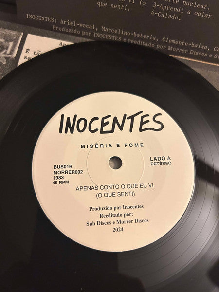 Inocentes : Miséria E Fome (7", EP, RE)