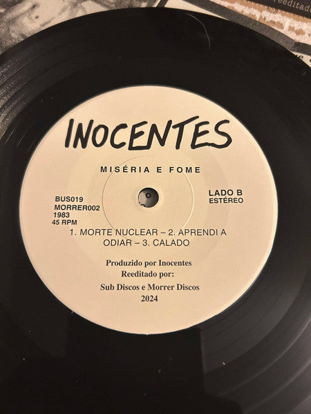 Inocentes : Miséria E Fome (7", EP, RE)