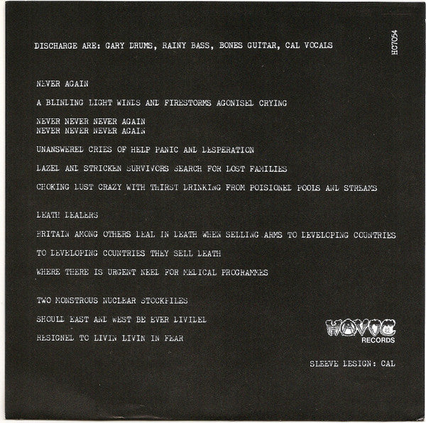 Discharge : Never Again (7",45 RPM,Single,Reissue)