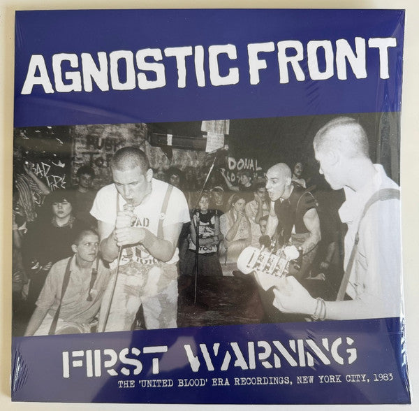 Agnostic Front : First Warning (The 'United Blood' Era Recordings, New York City, 1983) (LP, Comp, Ltd, RP, Blu)