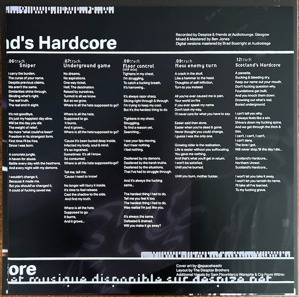 Despize (2) : Scotland's Hardcore (LP,Repress)