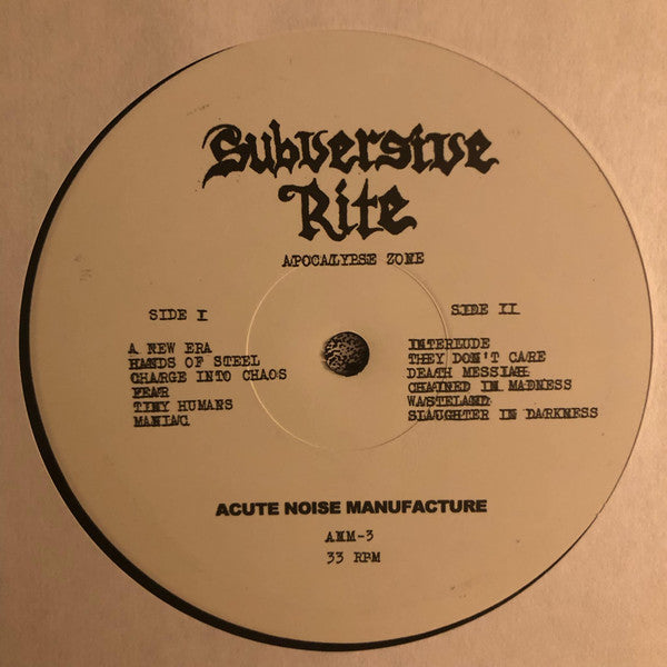 Subversive Rite : Apocalypse Zone (LP)
