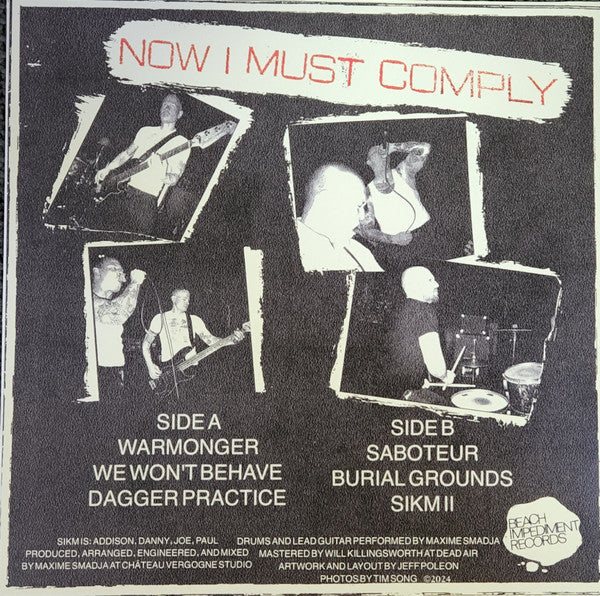 Sikm : Now I Must Comply (12", Ltd, RP, Red)