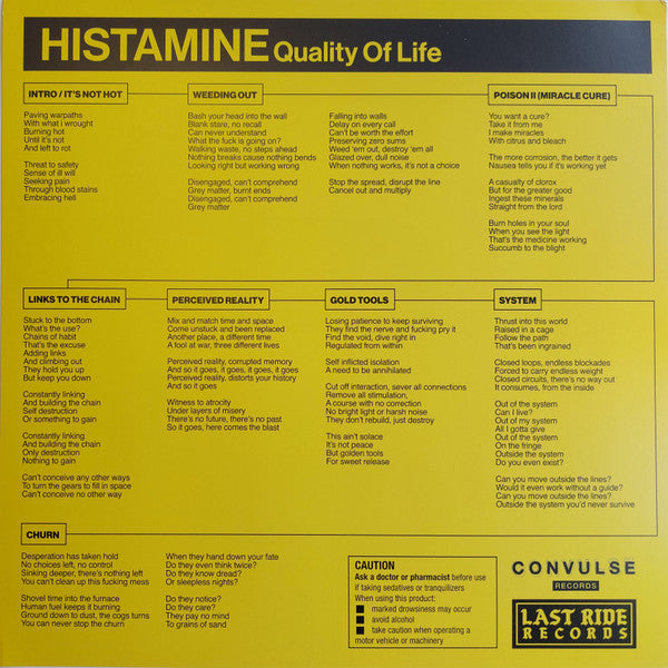 Histamine : Quality Of Life  (LP,45 RPM,Album)