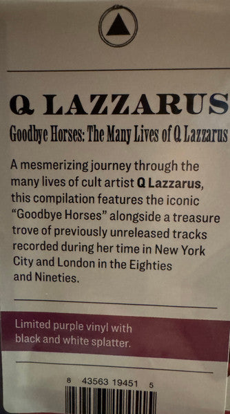 Q. Lazzarus : Goodbye Horses: The Many Lives Of Q Lazzarus (Music From The Motion Picture) (LP,Compilation,Limited Edition)