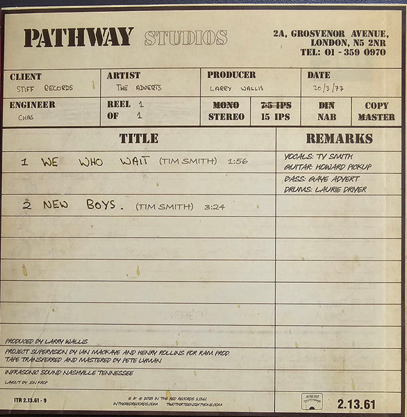 Adverts, The : We Who Wait / New Boys (7")