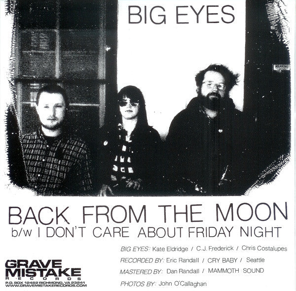 Big Eyes (3) : Back From The Moon (7", Whi)