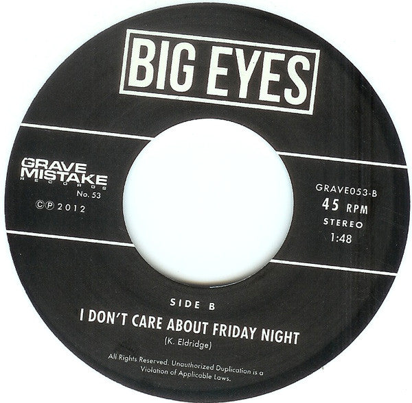 Big Eyes (3) : Back From The Moon (7", Whi)