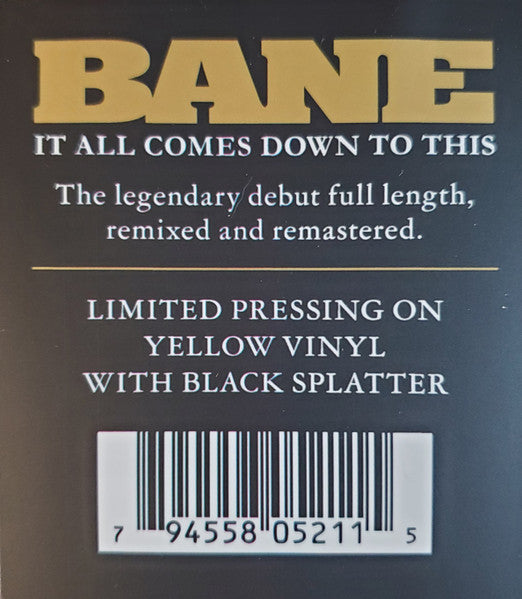 Bane (2) : It All Comes Down To This (LP,Album,Reissue,Remastered)