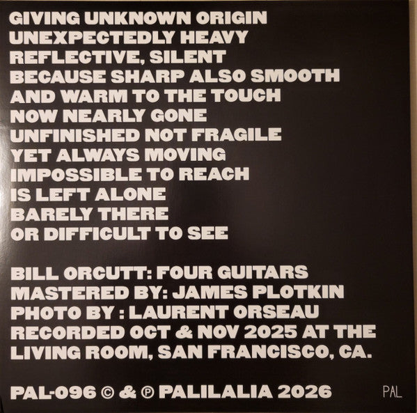 Bill Orcutt : Music In Continuous Motion (LP,Limited Edition)