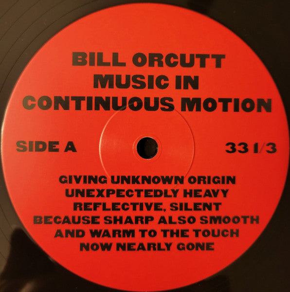 Bill Orcutt : Music In Continuous Motion (LP,Limited Edition)
