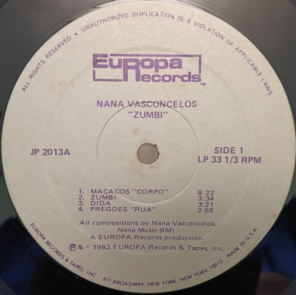 Naná Vasconcelos : Zumbi (LP,Album)