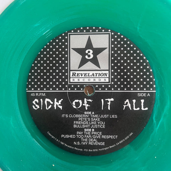 Sick Of It All : Sick Of It All (7",45 RPM,Repress)