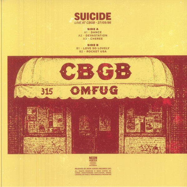 Suicide : Live At CBGB - 27/09/1986 (FM Broadcast) (LP,Unofficial Release)
