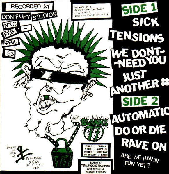Blanks 77 : Up The System (10",33 ⅓ RPM,Mini-Album)