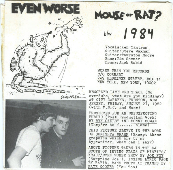 Even Worse : Mouse Or Rat? (7",45 RPM,Single,Limited Edition,Numbered)