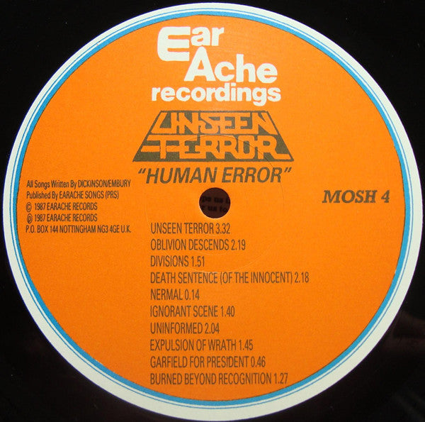 Unseen Terror : Human Error (LP,Album)