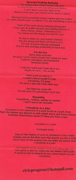 Civic Progress : Civic Progress (Cass, S/Sided)