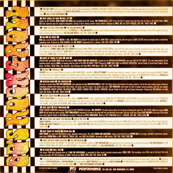 Various : East Coast 60's Rock & Roll Experiment (LP,Compilation)