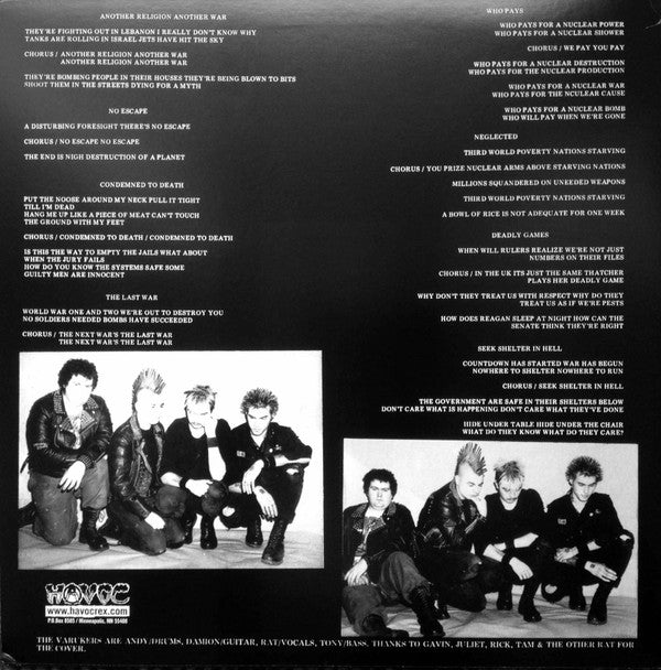 The Varukers : Another Religion Another War (12", RE)