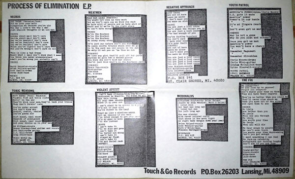 Various : Process Of Elimination E.P. (7",45 RPM,EP,Compilation,Repress)
