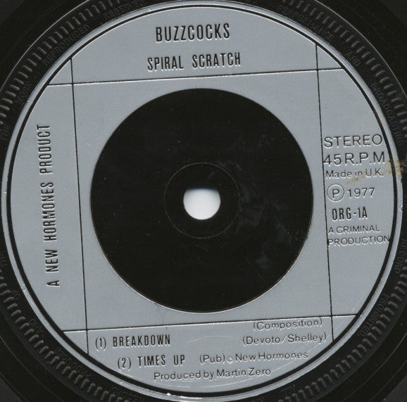 Buzzcocks : Spiral Scratch (7",45 RPM)