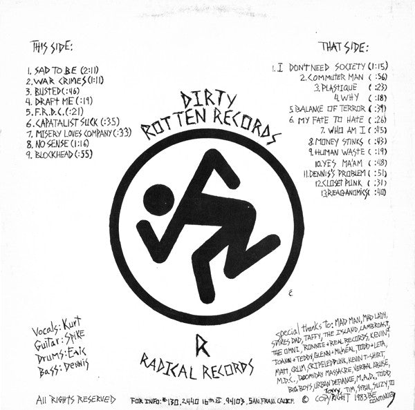 Dirty Rotten Imbeciles : Dirty Rotten LP (LP,Album,Reissue)