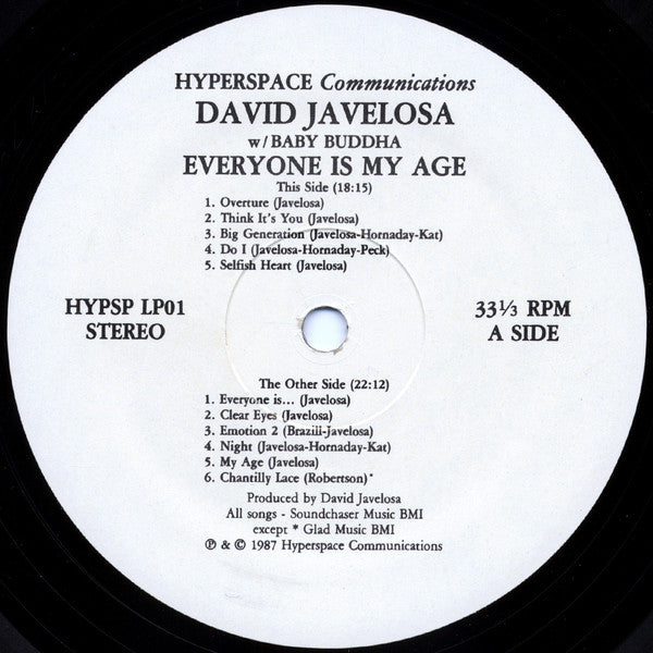 David Javelosa & Baby Buddha : Everyone Is My Age (LP, Album)