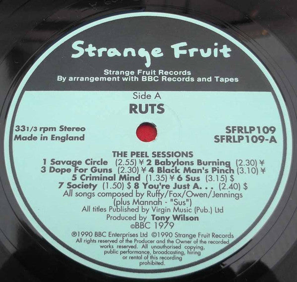 Ruts, The : The Peel Sessions Album (LP,Compilation,Stereo)