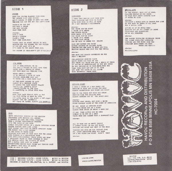 Bristle : The System EP (7", EP)