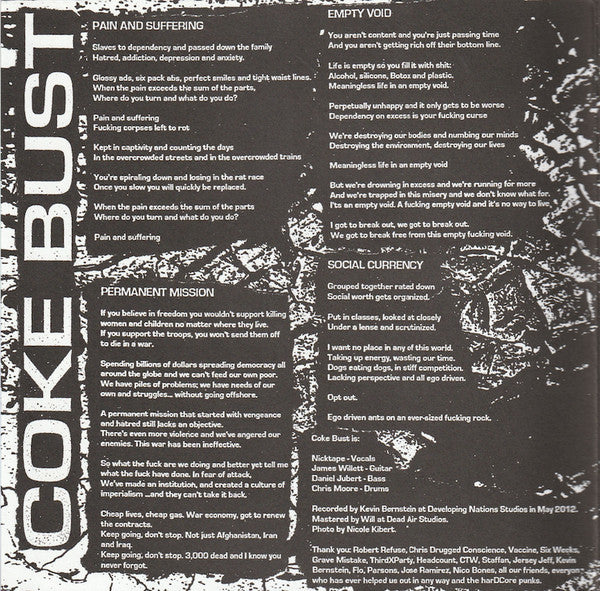Coke Bust / Vaccine (3) : Coke Bust / Vaccine (7",EP,45 RPM)