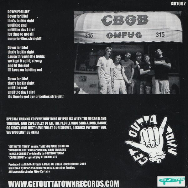 Make Or Break (2) : Down For Life! (7",Limited Edition)
