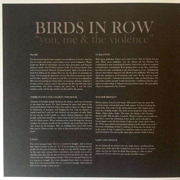 Birds In Row : You, Me & The Violence (LP,Album,Repress)