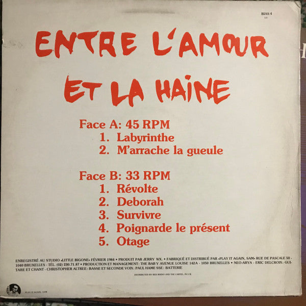 Neo Arya : Entre L'Amour Et La Haine (12")