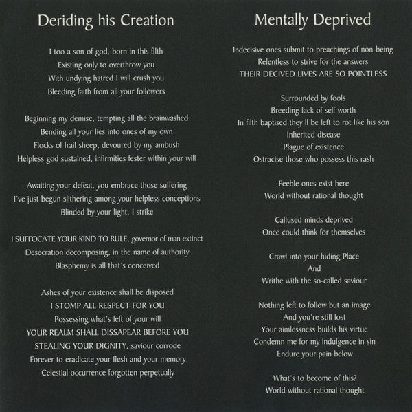 Deprecated : Deriding His Creation (Reissue)