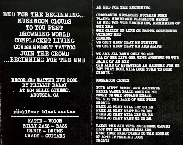 nü-klē-ər blast suntan : Demo Tape (Cass, S/Sided)