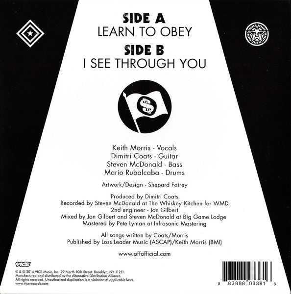 OFF! : Learn To Obey (7", RSD, Ltd)